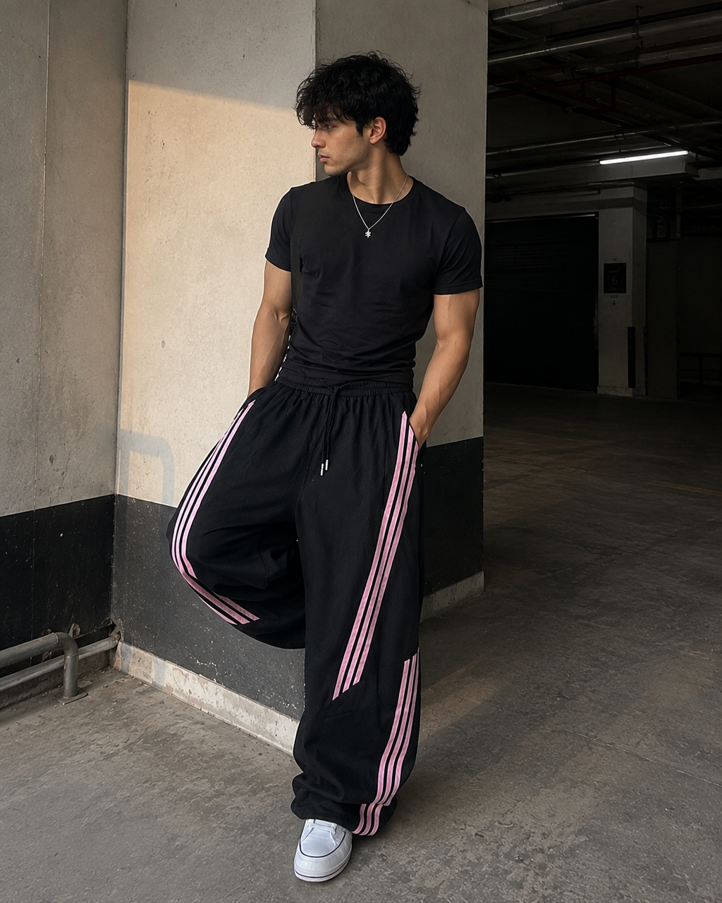 Pinkline Stripe Track Pants