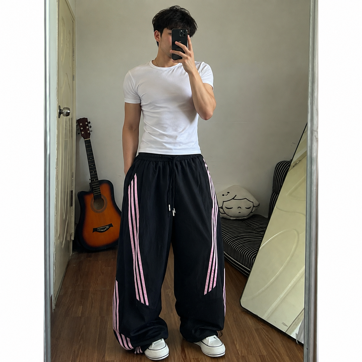 Pinkline Stripe Track Pants