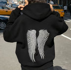 Sequin Angel Hoodie | Black