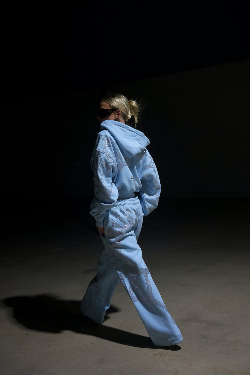 Ice Rhinestone Cropped Hoodie